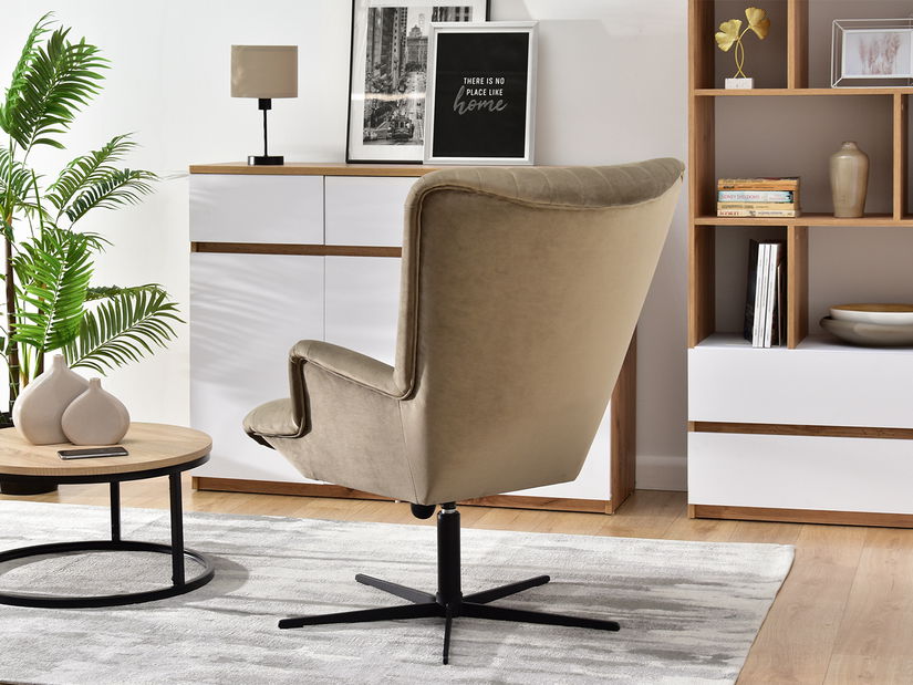 Relaxačné kreslo Elesenta (piesková + čierna)