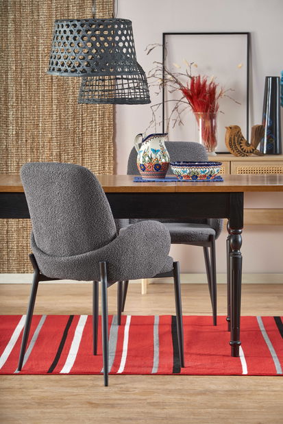 Masă de sufragerie Rocca (stejar + negru)