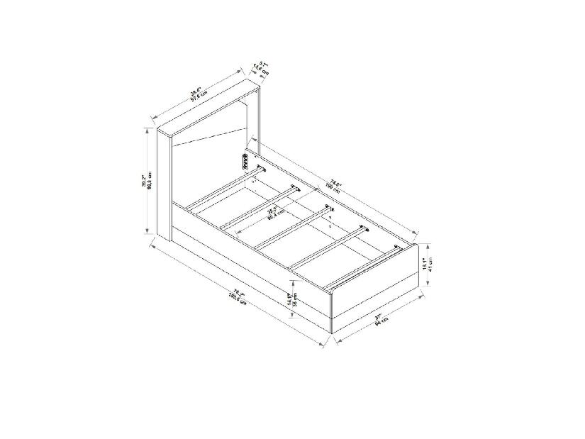 Jednostruki krevet 90 cm Mekali 3 (atlantski bor + bež) (s podnicom)