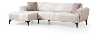 Rohová sedačka Hamletta (L) (ecru + čierna)