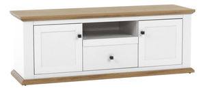 Masă TV/Dulap Leoras MZ15 (alb + stejar grand)