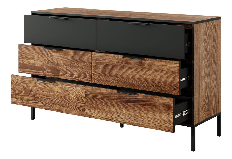 Komoda Milty (hrast baltic + crna)