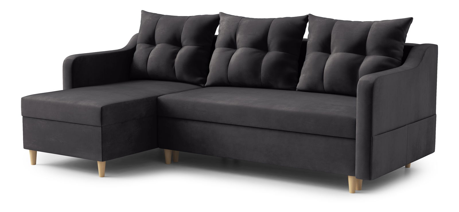 Sarokkanapé Lou (B) (szürkésfekete)