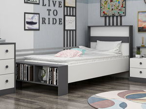 Jednostruki krevet 90 cm Live (antracit + bijela)