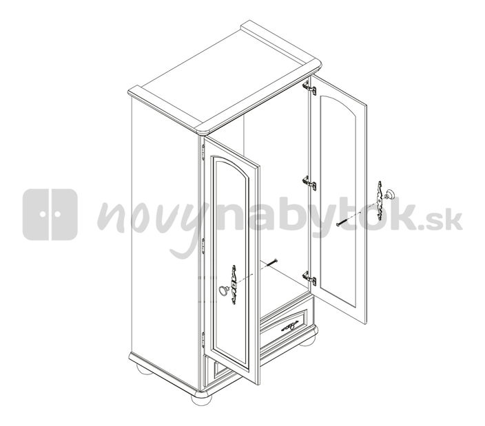 Dulap de haine BAWARIA DSZF 2D1S