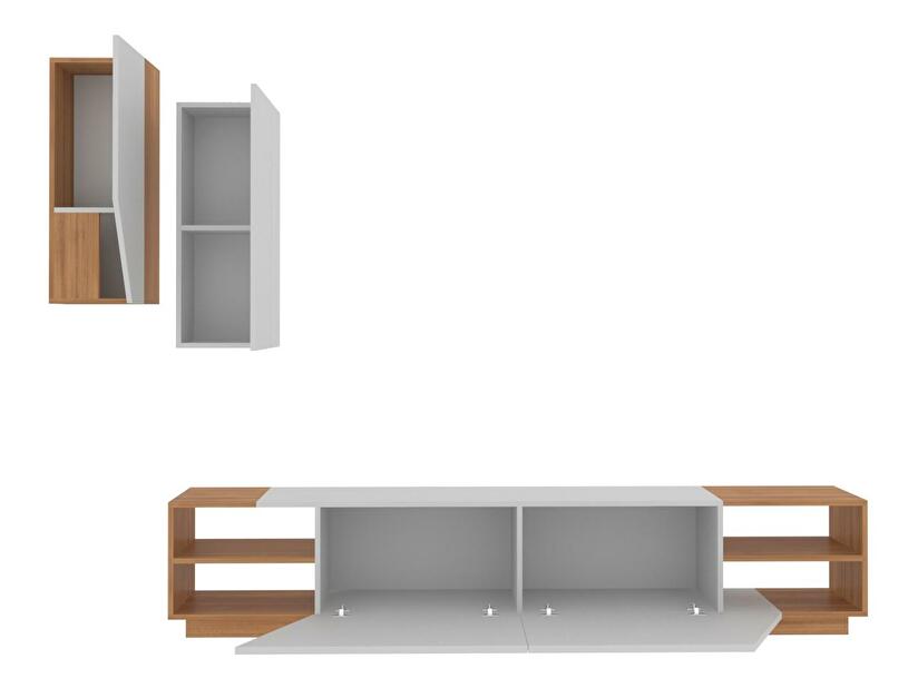 Mobilier living Ziva (Alb + teak) 