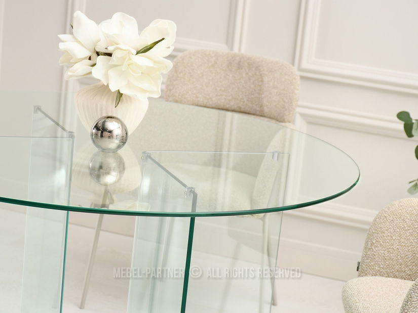 Blagovaonski stol Abunda (prozirno staklo)