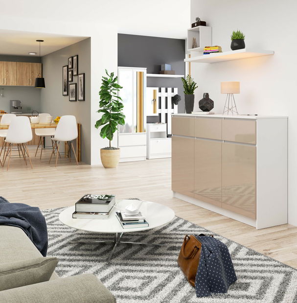 Comodă Keanu VI (cappuccino lucios)