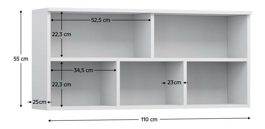 Závesná polica Svanla (biela) 