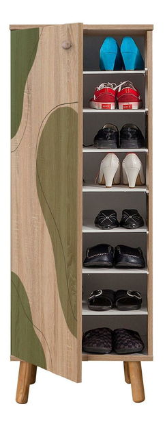 Set za predsoblje Beside 24 (hrast sonoma + zelena)