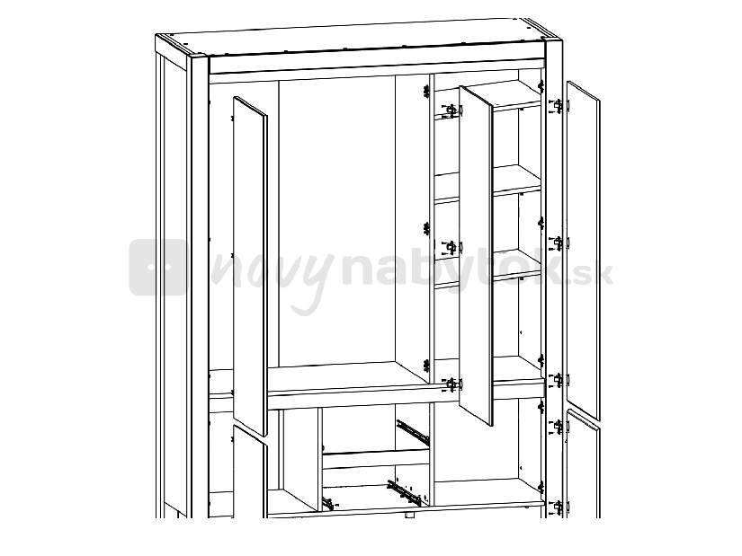 Šatníková skriňa BRW Agustyn SZF5D2S