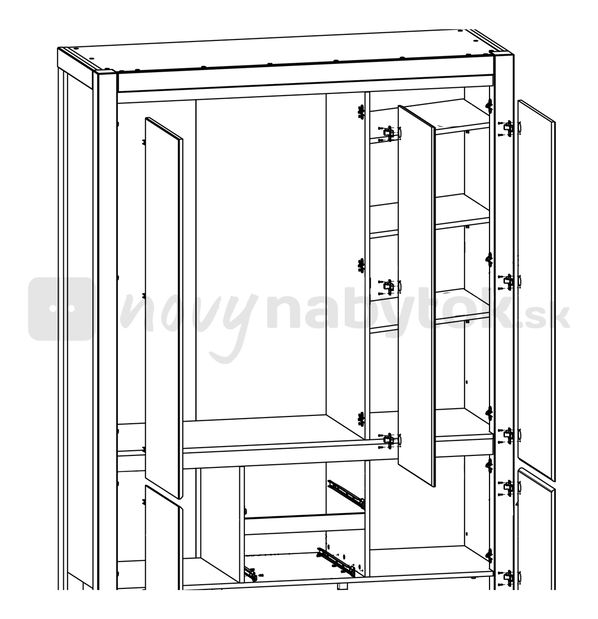 Šatníková skriňa BRW Agustyn SZF5D2S