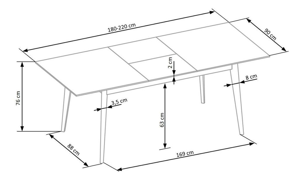 Étkezőasztal Montreal (6/8 személyes)