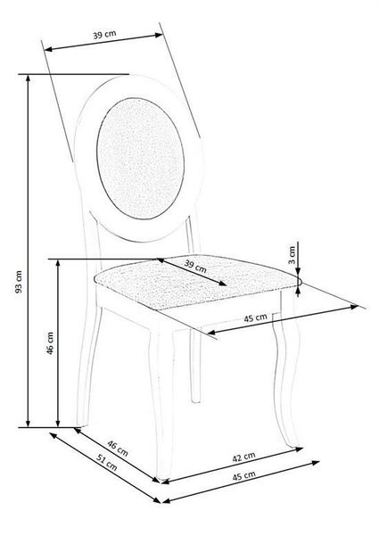 Étkezőszék Bentlix (szürke + fehér)