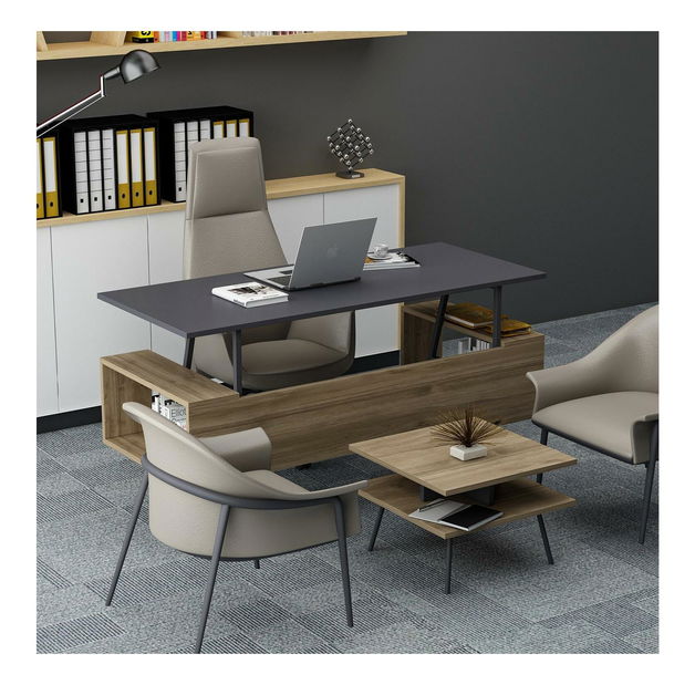 Set mobilier birou Ironman (antracit + Stejar) 