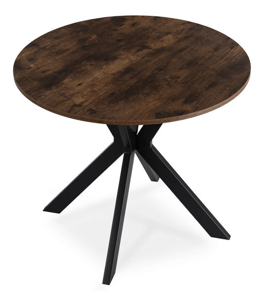 Jedálenský stôl Loren 90 (dub rustikálny + čierna) (pre 4 osoby)