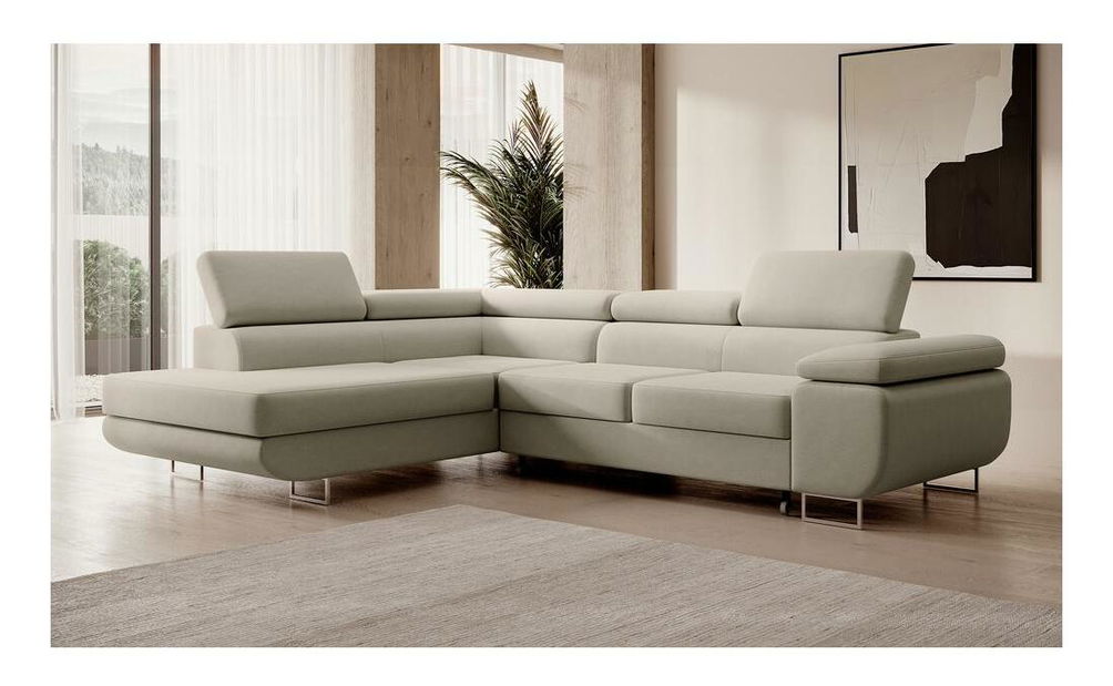 Sarokkanapé Stiletto (B) (szürke + ezüst)