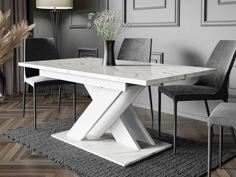 Étkezőasztal Lezuma (fehér márvány + fehér) *kiárusítás