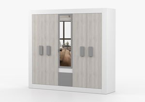 Dulap de haine Hyllo (alb + kathult + grafit + Oglindă)