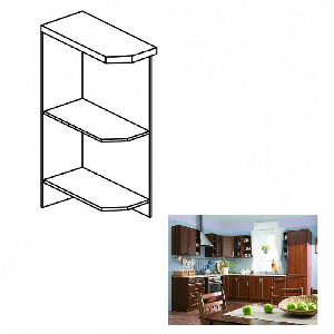 Dolná kuchynská skrinka D225PZL Sillina (orech milano)