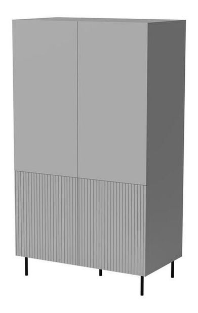 Ormar za garderobu Asania S1 (siva + crna)