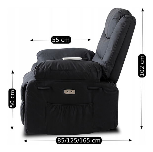 Masažna fotelja Jornaleros (crna ekokoža) 