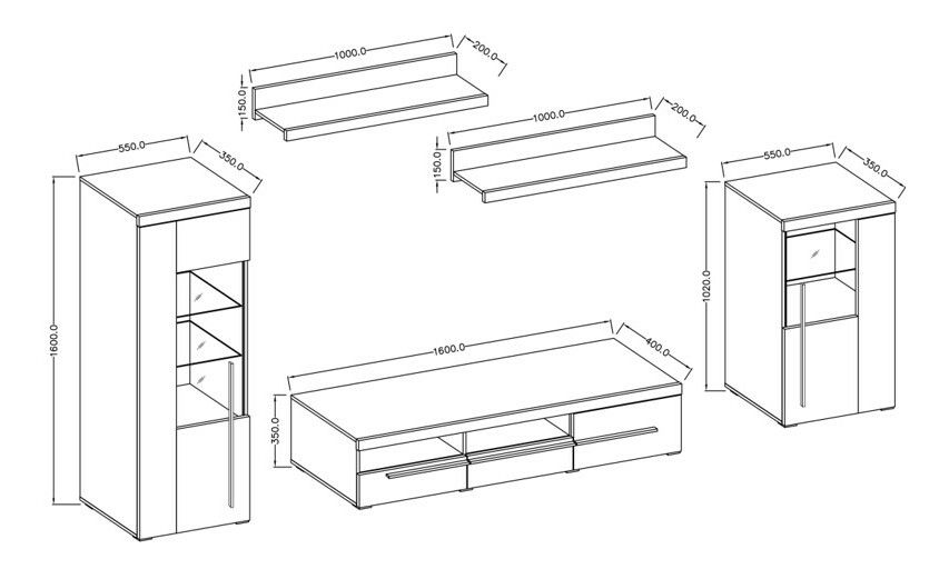 Mobilier living Rogalo 11 (nuc satin)