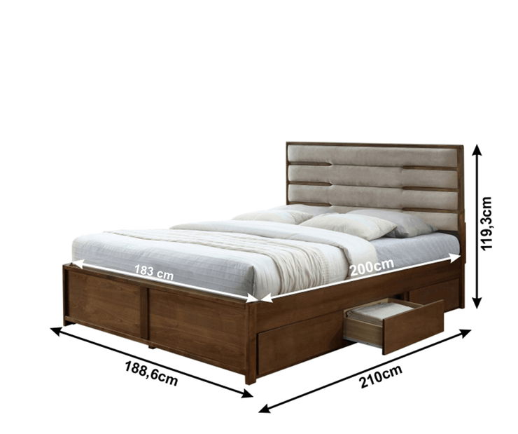 Bračni krevet 180 cm Begoa (S podnicom) 