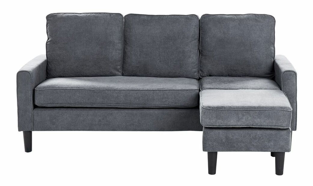 Pohovka trojsedačka Arran (tmavosivá) (s taburetkou)