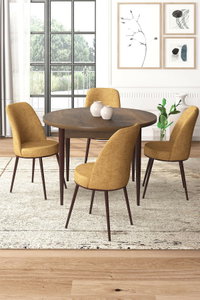 Set dining Torra (nuc baroc + cappuccino) (pentru 4 persoane)