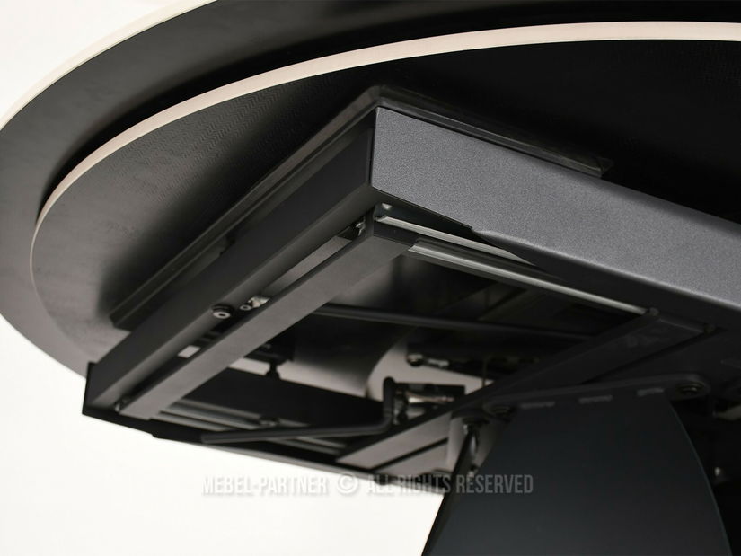 Masă sufragerie Facilidades (marmură + negru)