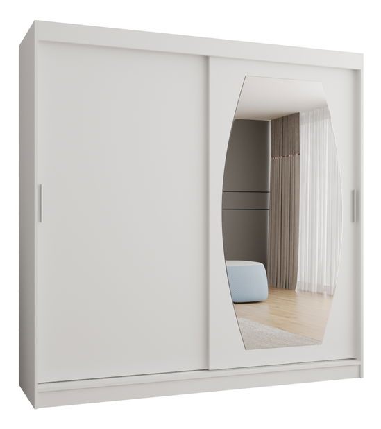 Dulap de haine 200 cm Rosaria (alb)