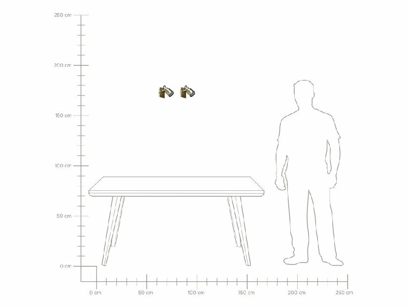 Set zidnih svjetiljki (2 kom.) Briyah (mjed)