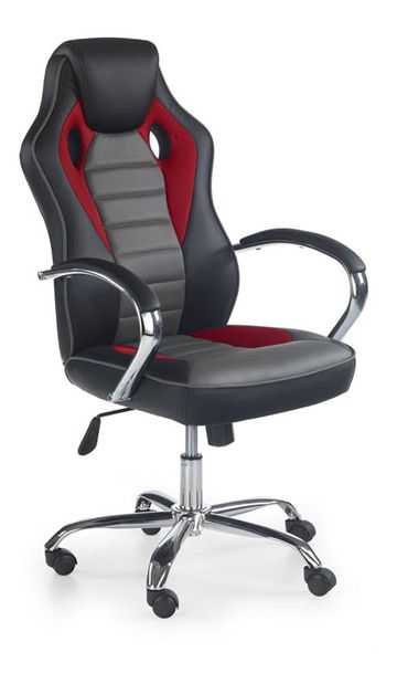 Irodai fotel Scottie (fekete + piros + szürke)