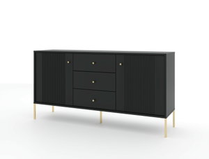 Comodă Isae 2D3S (negru + auriu)