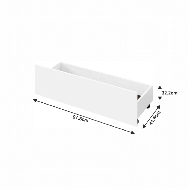 Spațiu de depozitare sub pat (2 buc) Minea (alb)