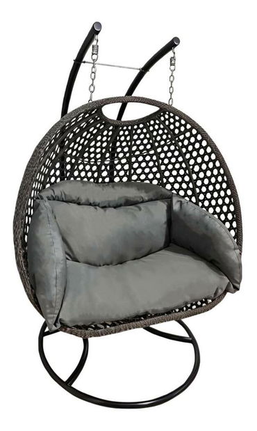 Függesztett kétszemélyes fotel Deriva (fekete + szürke + sötétszürke) 