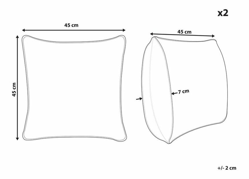 Set 2 buc perne decorative 42 x 42 cm Luba (albastru)