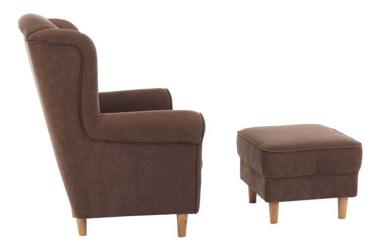 Fotelja s tabureom Aevo (smeđa) 