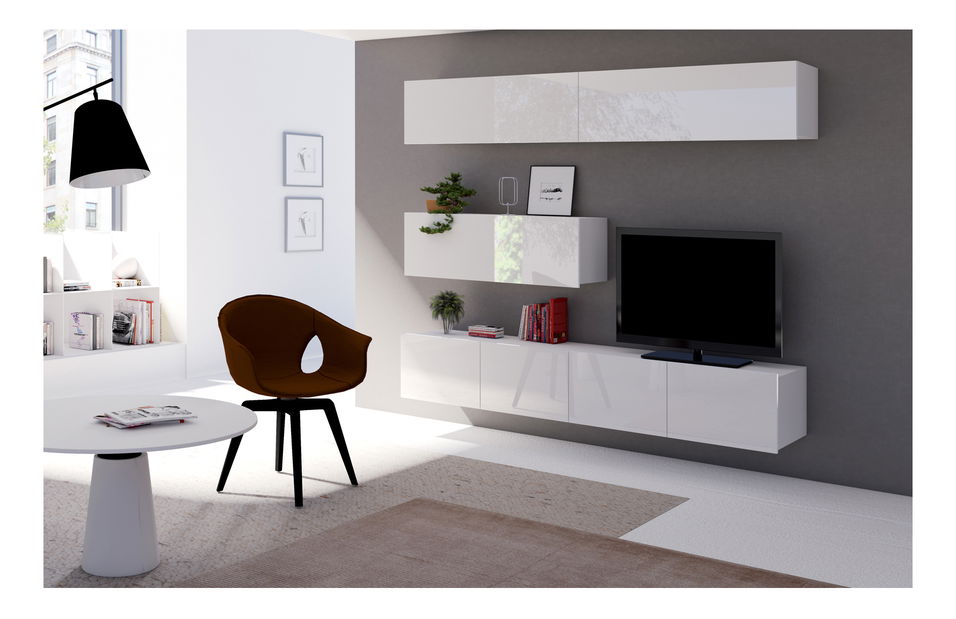Mobilier living Calabria C8 (Alb) (fără iluminat)