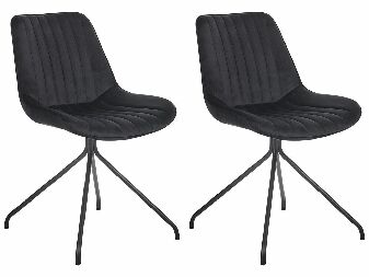Set 2 buc scaune de sufragerie Navza (negru)