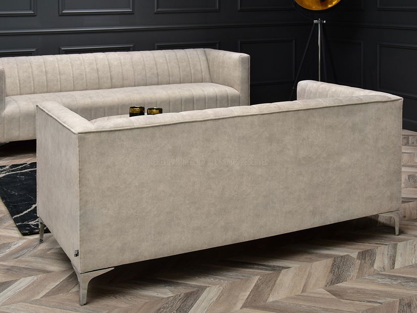 Canapea două locuri Represaliar (nisipiu + crom)