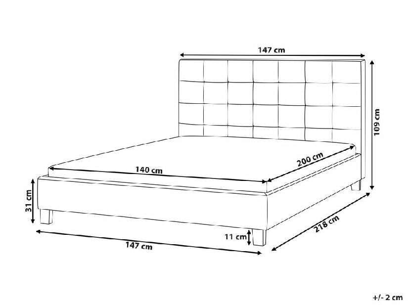 Manželská posteľ 140 cm Rhiannon (zelená) (s roštom)