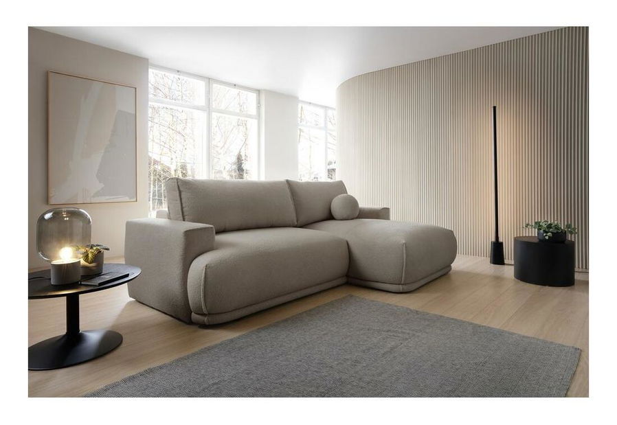 Sarokkanapé Dita mini (J) (szürkés bézs + fekete)