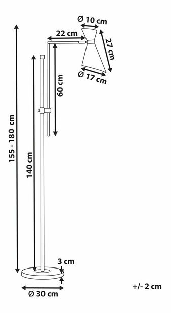 Stojanová lampa Melza (čierna)