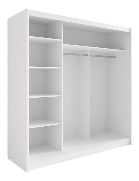 Ruhásszekrény Noelle I (fehér + tükör)