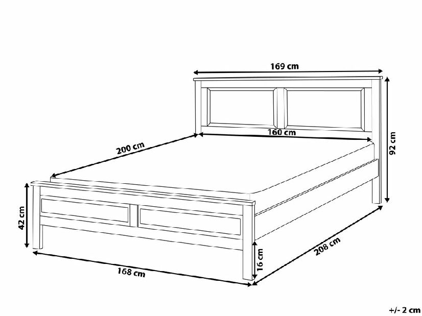 Franciaágy 160 cm OLIVE (ágyráccsal) (fehér)