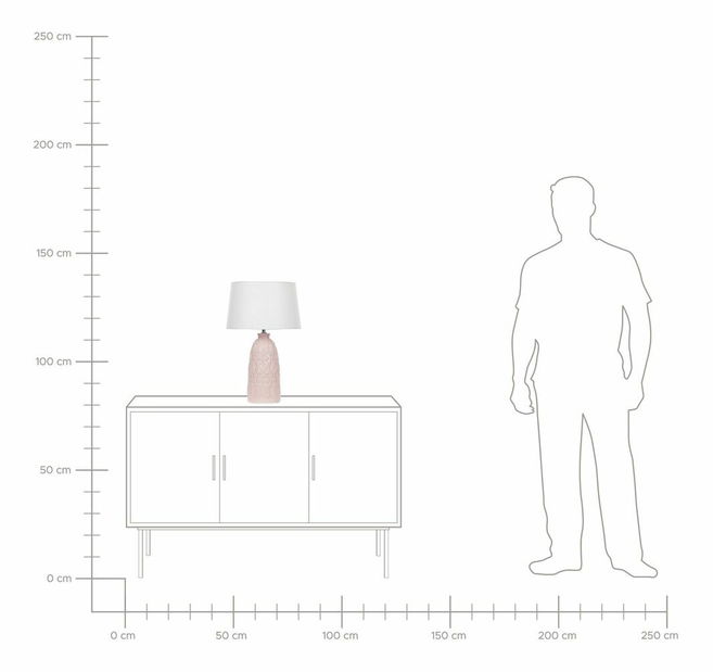 Asztali lámpa Zaniyah (rózsaszín) 