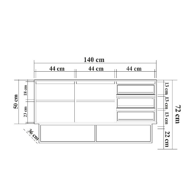 Mobilier living Lexuna 6 (Nuc + Negru)