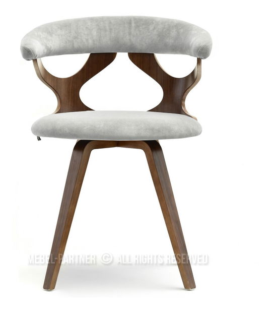 Stolička Bender (popolavá + orech)